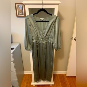 BALTIC BORN Gabriella Satin Dress in Eucalyptus